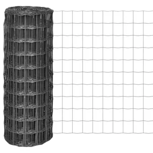 vidaxl Euro ogrodzenie 10 x 1 m; z siatki stalowej, szare - Ogrodzenia - miniaturka - grafika 1