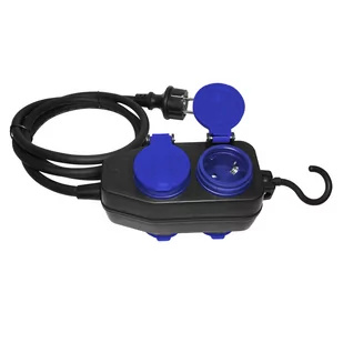 Orno Przedłużacz warsztatowy bryzgoszczelny IP44 4 gniazda 2+2) 2P+Z schuko) IP44 przewód gumowy H05RR-F 3x1,5 długość 5m OR-AE-13160(GS)/5M - Przedłużacze i rozgałęźniki - miniaturka - grafika 2