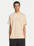 Koszulki męskie - adidas T-Shirt Mono IX6747 Beżowy Regular Fit - miniaturka - grafika 1