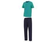 Piżamy męskie - LIVERGY® Piżama męska z bawełny (Zielony/ granatowy, M (48/50)) - miniaturka - grafika 1