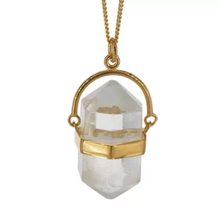 Skorulski Jewellery, Naszyjnik, Kryształem Górskim sopel w okuciu na łańcuszku złoconym-3 - Naszyjniki - miniaturka - grafika 1