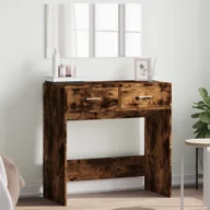 Toaletki - vidaXL Toaletka z lustrem dąb wędzony 80x39x80 cm - miniaturka - grafika 1