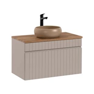 Szafka Łazienkowa Wisząca z Umywalką 82-80-D-1S Iconic Cashmere Comad Cashmere - Szafki łazienkowe - miniaturka - grafika 1