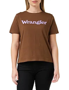 Wrangler Damska koszulka Regular Tee, Carafe Brown, S - Koszulki i topy damskie - miniaturka - grafika 1