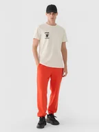 Spodnie sportowe męskie - Męskie spodnie dresowe joggery 4F 4FWMM00TTROM1140 - pomarańczowe - miniaturka - grafika 1