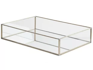 Beliani Taca dekoracyjna lustrzana srebrna GRENOBLE - Tace i patery - miniaturka - grafika 1