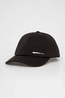 Czapki męskie - Calvin Klein czapka z daszkiem kolor czarny gładka - grafika 1