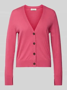 Kurtka z dzianiny o kroju slim fit z mieszanki bawełny i lnu - Swetry damskie - miniaturka - grafika 1