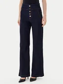 Spodnie damskie - Rinascimento Jeansy CFC0124932003 Granatowy Wide Leg - miniaturka - grafika 1