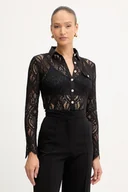 Koszule damskie - Morgan koszula damska kolor czarny regular z kołnierzykiem klasycznym TLILA - miniaturka - grafika 1