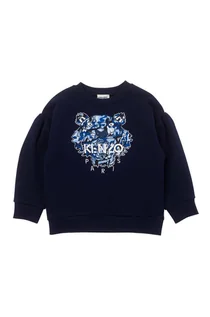 Bluzy damskie - Kenzo kids Kenzo Kids Bluza dziecięca kolor granatowy z nadrukiem - Kenzo kids - grafika 1