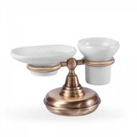 Akcesoria hydrauliczne - Tres 5246361351 5246361351 ACC-RETRO Nablatowy ceramiczny uchwyt z mydelniczką i kubkiem - miniaturka - grafika 1