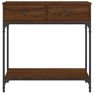 Stolik konsolowy, brązowy dąb, 75x34,5x75 cm Lumarko! - Konsole i sekretarzyki - miniaturka - grafika 4