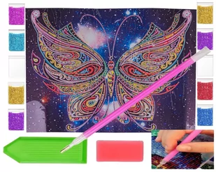Haft diamentowy KOLOROWY MOTYL motylek 30x40 OBRAZ duży zabawki kreatywne plastyczne - Zabawki kreatywne Haft diamentowy KOLOROWY MOTYL motylek 30x40 OBRAZ duży zabawki kreatywne plastyczne - Zabawki kreatywne - miniaturka - grafika 1