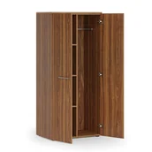 Szafy biurowe - Szafa ubraniowa biurowa PRIMO WOOD, 3 półki, drążek do szafy, 1781 x 800 x 500 mm, orzech - miniaturka - grafika 1