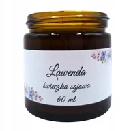 Świece - Ręcznie Robiona Świeczka Sojowa o Zapachu Lawendy 60ml w Szklanym Słoiczku - miniaturka - grafika 1