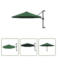 Parasole ogrodowe - The Living Store Parasol ścienny na metalowym słupku - 300 cm - zielony - Parasol - miniaturka - grafika 1
