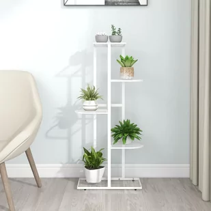 vidaXL 5-poziomowy stojak na kwiaty, 43x22x98 cm, biały, metalowy - Donice - miniaturka - grafika 1