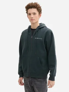 Bluza męska rozpinana streetwear Tom Tailor 1038737 S Ciemnozielona (4068127181077). Bluzy męskie streetwear - Bluzy męskie - miniaturka - grafika 1