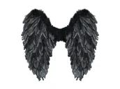 Dodatki do strojów karnawałowych - Skrzydła anioła czarne - 50 x 50 cm - 1 szt. - miniaturka - grafika 1
