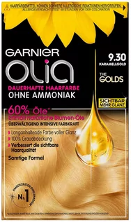 Farby do włosów i szampony koloryzujące - Farba kremowa bez utleniacza Garnier Olia Permanent Coloring 9.30 Caramel Gold 60 ml (3600542408134) - grafika 1
