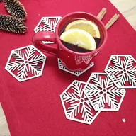 Bombki - Śnieżynki no. 2 - świąteczne podkładki pod kubek - miniaturka - grafika 1