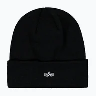 Czapki damskie - Czapka zimowa Alpha Industries Metal Logo Beanie black WYSYŁKA W 24H 30 DNI NA ZWROT - miniaturka - grafika 1