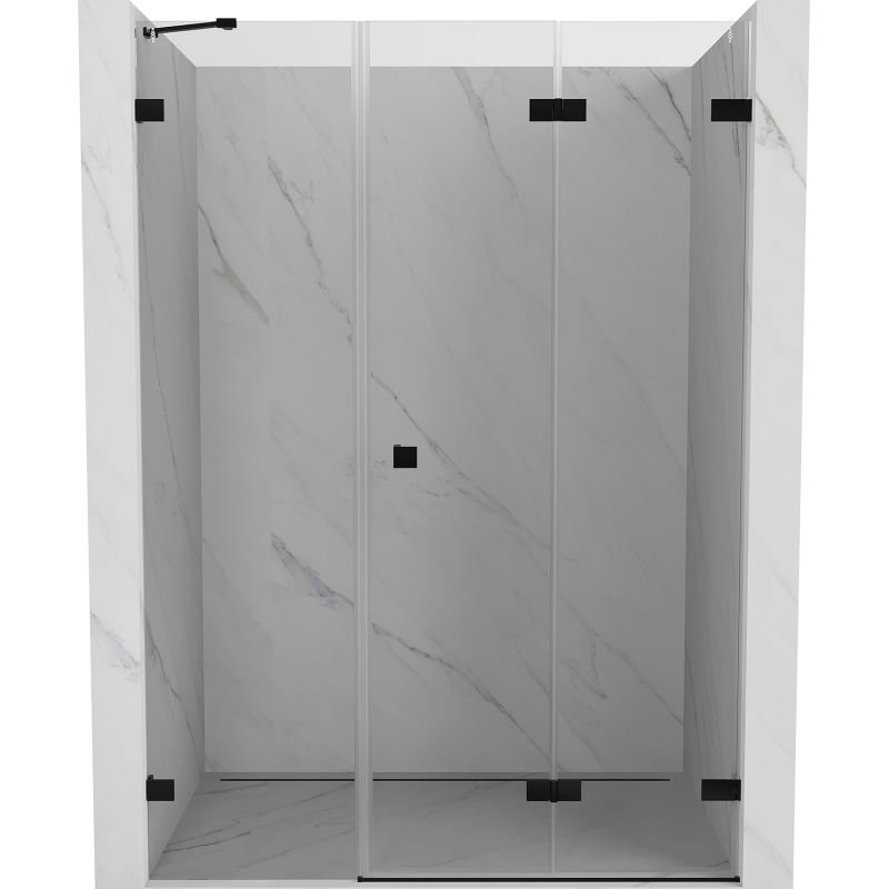 Mexen Lunar-F drzwi prysznicowe składane prawe 140 cm, transparent, czarne - 836S-140-050-70-00-P