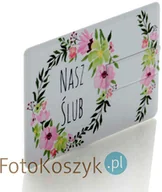 Pendrive - Pendrive karta kredytowa Nasz Ślub kwiaty (do wyboru pojemność 2-32 GB) - miniaturka - grafika 1