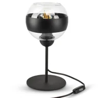 Lampy stojące - Lampka Nocna Stołowa Dekoracyjna Czarna Szklana Kula Black Belt L1 Led E27 - miniaturka - grafika 1
