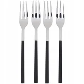 Dekoracje i nakrycia stołu na imprezę - SZTUĆCE WIDELCZYKI DO CIASTA DESERÓW 4 szt CZARNE - miniaturka - grafika 1