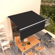 Markizy - VidaXL Lumarko Ręcznie zwijana markiza z zasłoną, 3x2,5 m, antracytowa  3069259 VidaXL - miniaturka - grafika 1