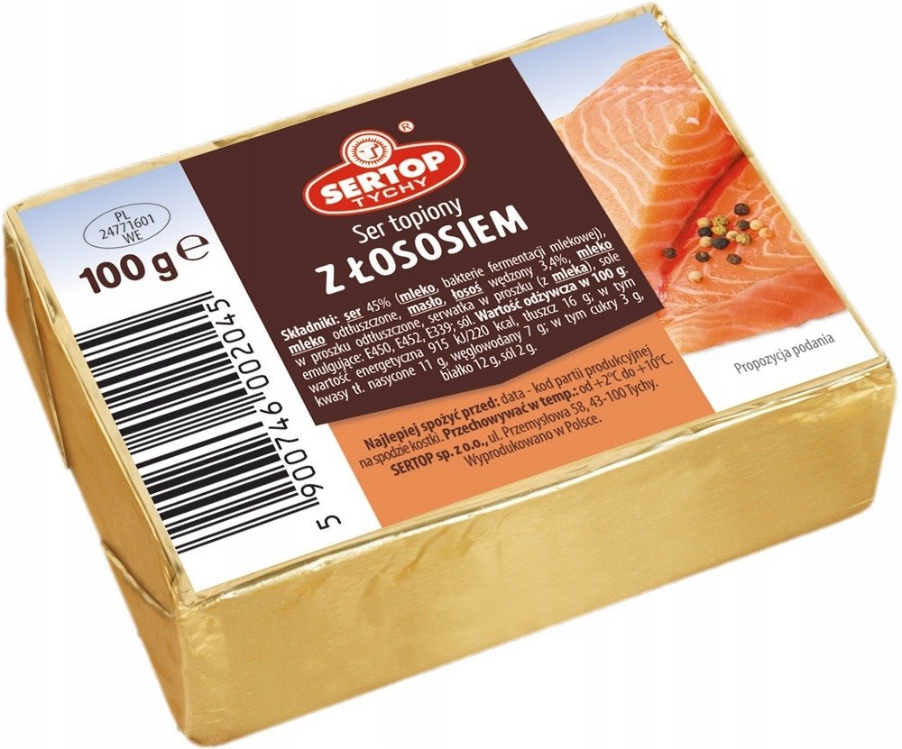 Ser topiony z łososiem i kostką 100 g