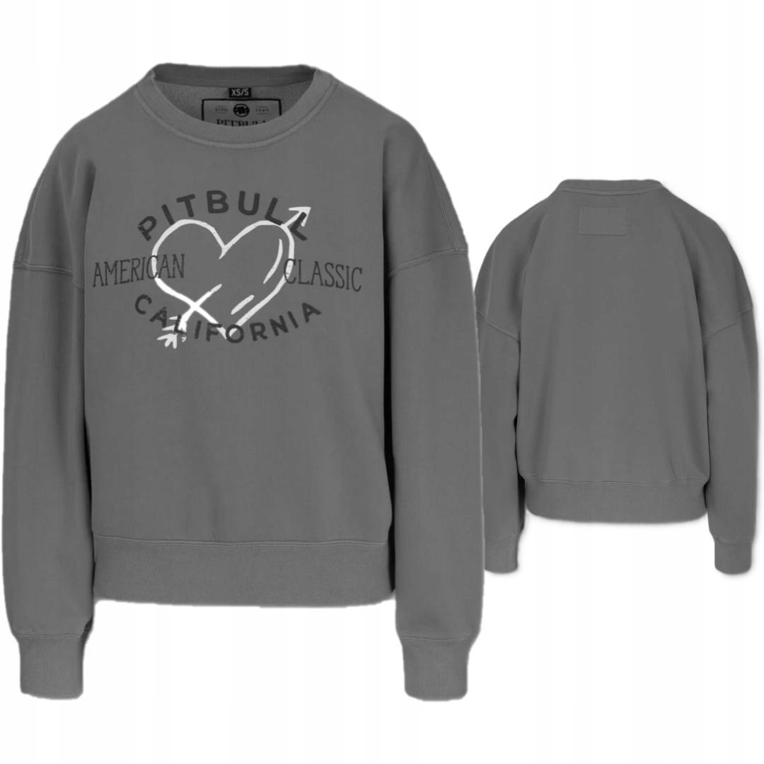 PITBULL WEST COAST DAMSKA BLUZA BEZ KAPTURA MANZANITA HEART SZARA GREY XS/S
