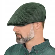 Czapki męskie - KASZKIET Męski Bawełniany na Lato Czapka w Krateczkę ZIELONY Pako Jeans - miniaturka - grafika 1