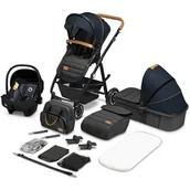 Wózki dziecięce - Lionelo Wózek Wózek wielofunkcyjny AMBER 2 w 1 spacerówka + gondola + torba + akcesoria granatowy LO-AMBER BLUE NAVY 2w1 - miniaturka - grafika 1