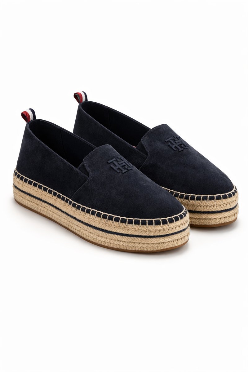TOMMY HILFIGER ESPADRYLE DAMSKIE Z WELURU NA PLATFORMIE GRANATOWE 40 1I3A