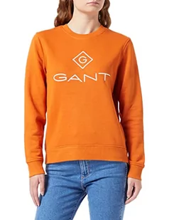GANT Damska bluza Lock Up C-Neck, złoty pomarańczowy, XL - Bluzy damskie - miniaturka - grafika 1