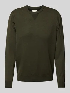 Sweter z dzianiny z okrągłym dekoltem model ‘Bruton’ - Swetry męskie - miniaturka - grafika 1