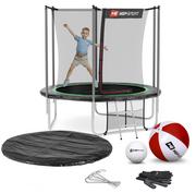 Trampoliny - Hop-Sport Trampolina 8ft (244cm) czarno-zielona z siatką wewnętrzną 48848 - miniaturka - grafika 1