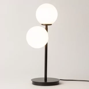 Sypialniana lampka nocna KORAL 50363 Sigma molekuły szklane czarna - Lampy stojące - miniaturka - grafika 1