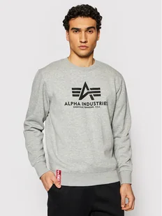 Alpha Industries Bluza Basic Sweater 178302 Szary Regular Fit - Bluzy męskie - miniaturka - grafika 1