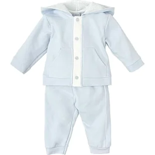 BABIDU Dziecięcy dres z kapturem i przednimi kieszeniami, 100% miękka i oddychająca bawełna, zapięcie z przodu na guziki, długi rękaw, idealny na wiosnę, lato i chłodne dni - Odzież sportowa dziecięca - miniaturka - grafika 1