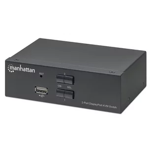 Manhattan Przełącznik Przełącznik KVM DisplayPort/USB 2x1 4K 60Hz 153546 - Przełączniki KVM - miniaturka - grafika 1