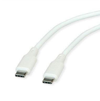 ROLINE Kabel USB 2.0, C-C, M/M, 60W, silikonowy, biały, 1 m