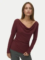 Bluzki damskie - Vero Moda Bluzka Ice 10340793 Bordowy Regular Fit - miniaturka - grafika 1