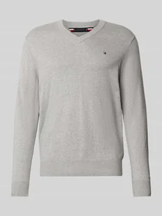Sweter o kroju regular fit z mieszanki bawełny i kaszmiru - Swetry męskie - miniaturka - grafika 1