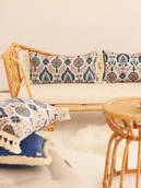 Kołdry i poduszki dla dzieci - Wałek gobelinowy z frędzlami "Blue Iris in Istanbul" - miniaturka - grafika 1