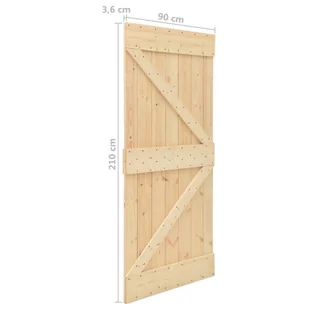 Drzwi przesuwne z osprzętem, 90x210 cm, lite drewno sosnowe | 3057595 VIDAXL - Drzwi wewnętrzne - miniaturka - grafika 12