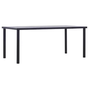 vidaXL Stół jadalniany, czarny i betonowy szary, 180x90x75 cm, MDF - Stoły - miniaturka - grafika 1